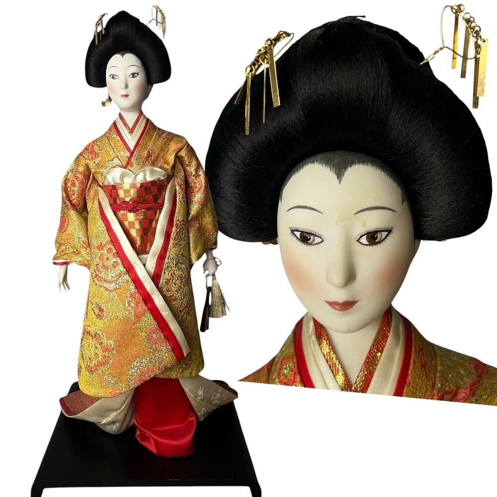 Vtg Franklin Mint Mariko Japanese Bride Porcelain Doll Asian Geisha Kimono READ